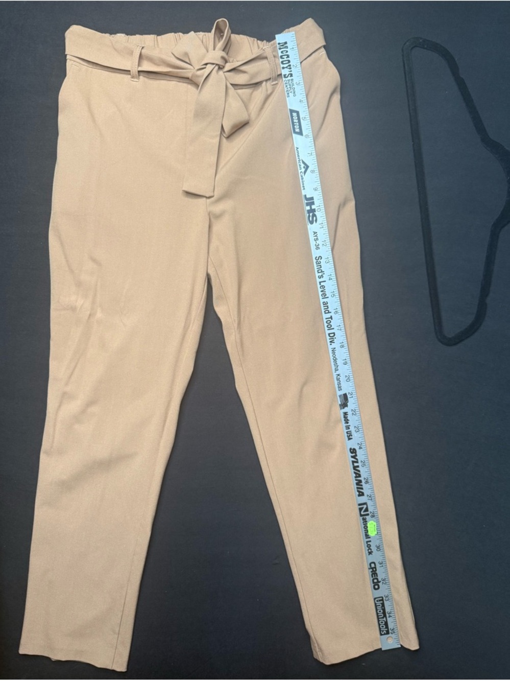 Nicole Miller Tan Paperbag Waist Trousers size M